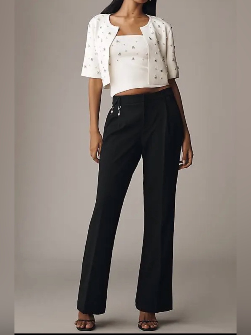 Maeve by Anthropologie Women's Black Slim Flare Trouser Pants Size M